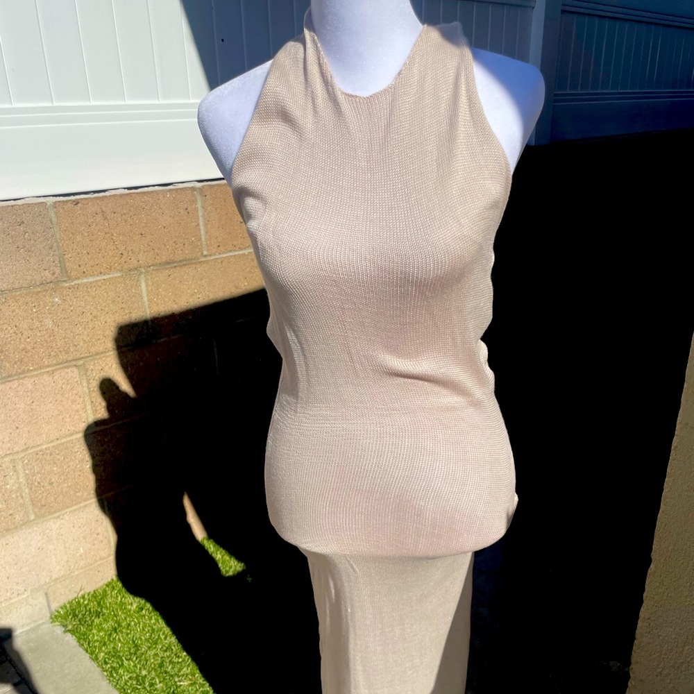 Halter knitted midi